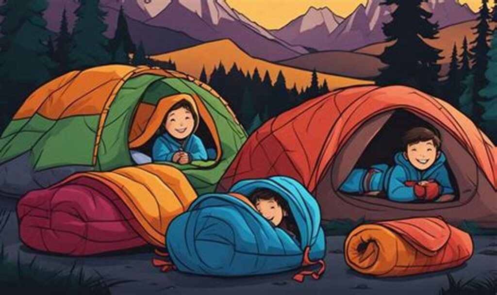 camping sleeping bag tracing for young learners outdoor