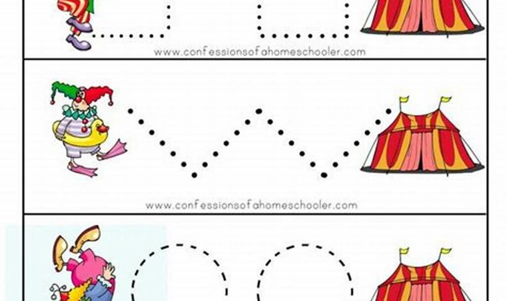 Fun Circus Theme Tracing Pages for Kids: Print & Learn!