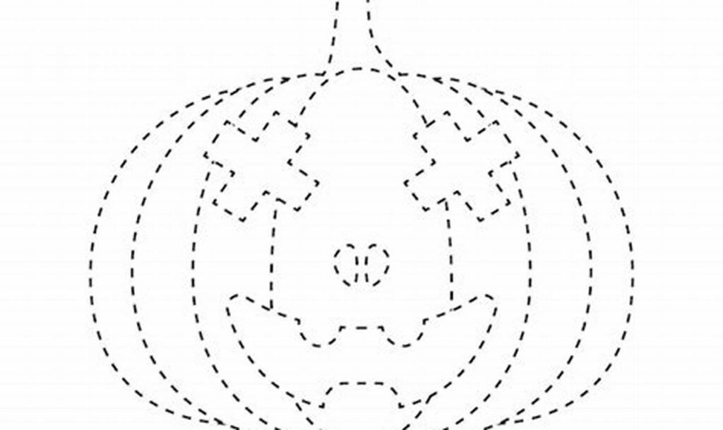 pumpkin eyes outline tracing for young learners halloween