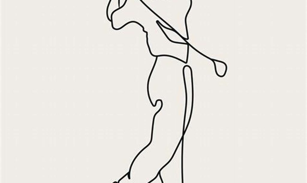 golf club head outline tracing for young learners sports