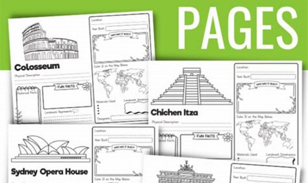 Free City Landmark Tracing Worksheets for Kids Fun!