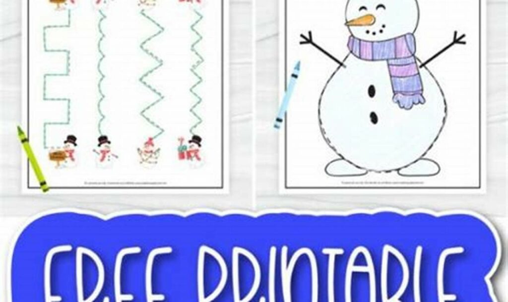 snowman tracing activities for winter for kindergarteners