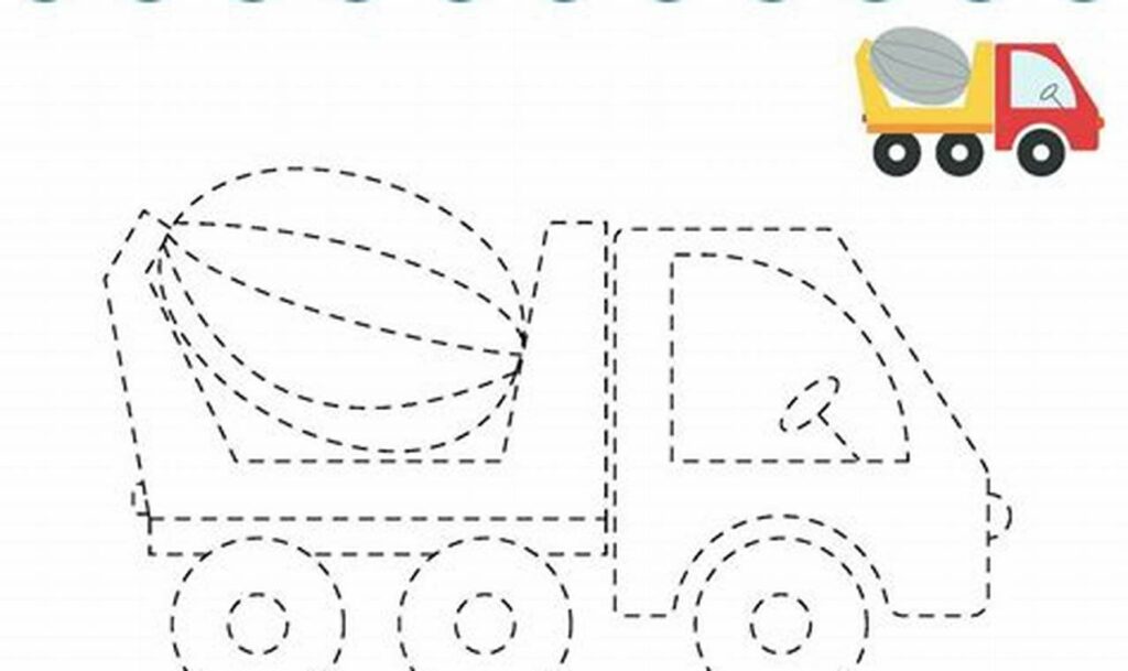Fun Mixer Truck Tracing: Pre-Writing for Kids!