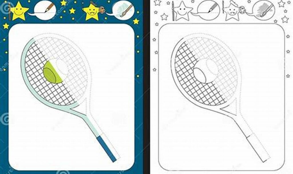 Fun Tennis: Fine Motor Skills Racket Tracing Sheets