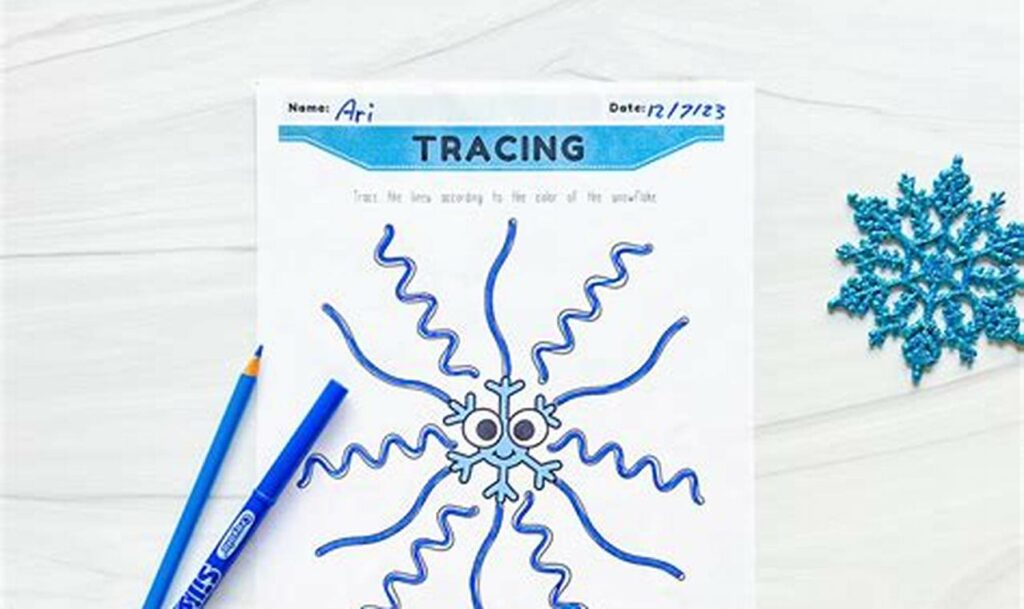 Free Snowflake Crystal Tracing Fun! (Kids)