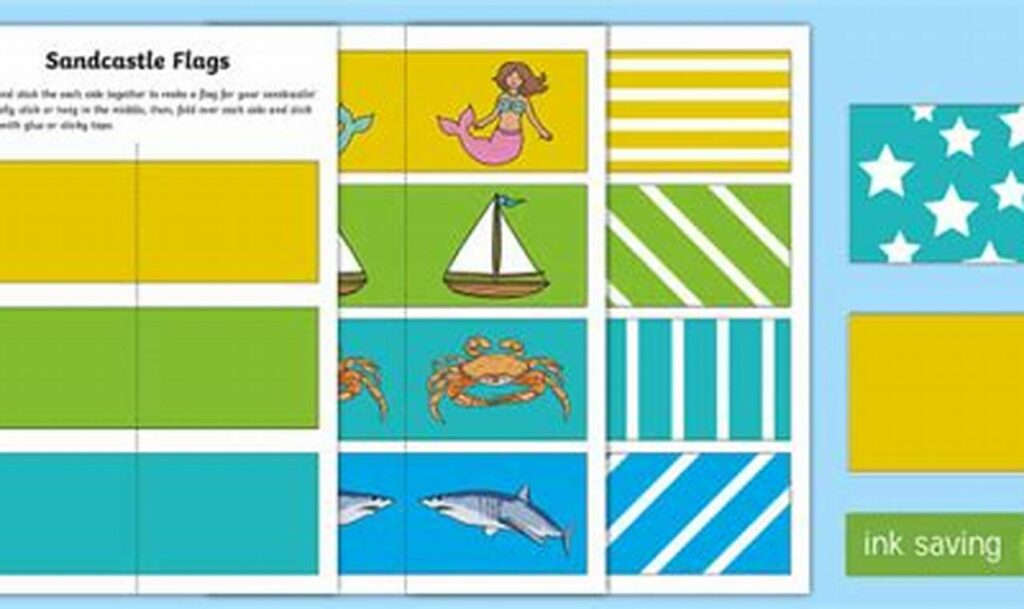 Fun Sandcastle Flag Tracing: Easy Summer Learning