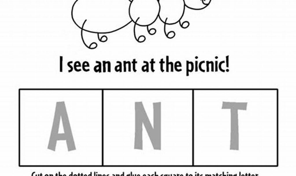 Fun! Picnic Ants Tracing for Toddlers Worksheets