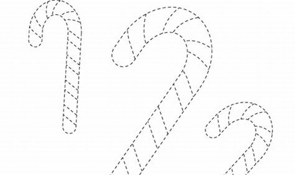 Free Candy Cane Tracing for Kids | Fun Holiday Printables