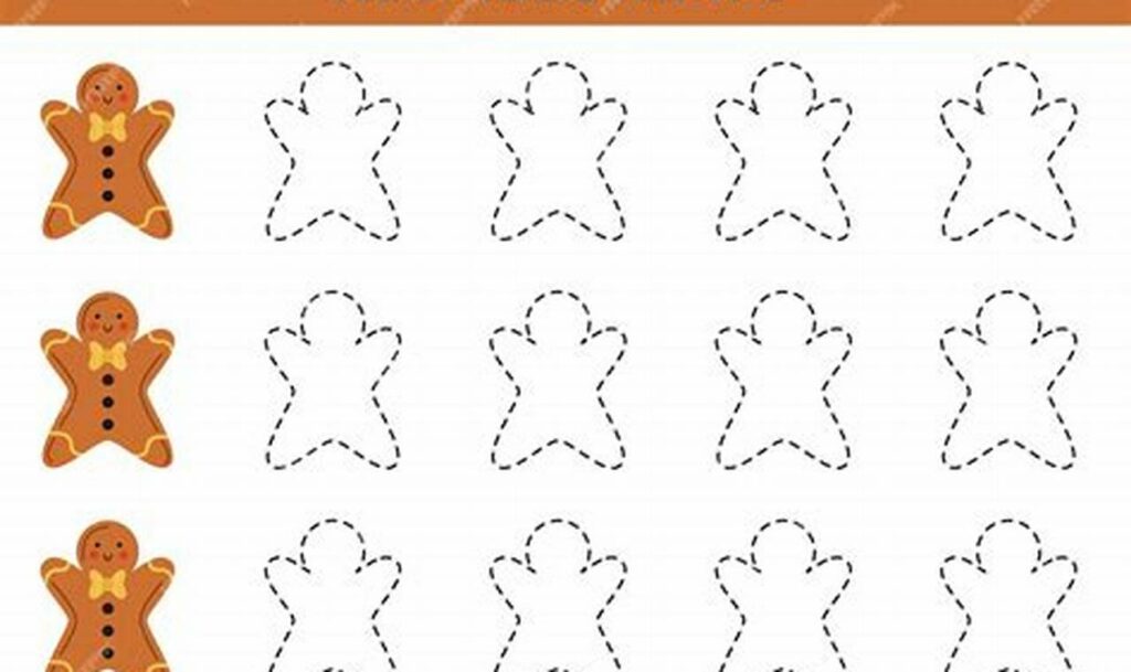 Festive Fun: Gingerbread Cookie Tracing for Young Learners!