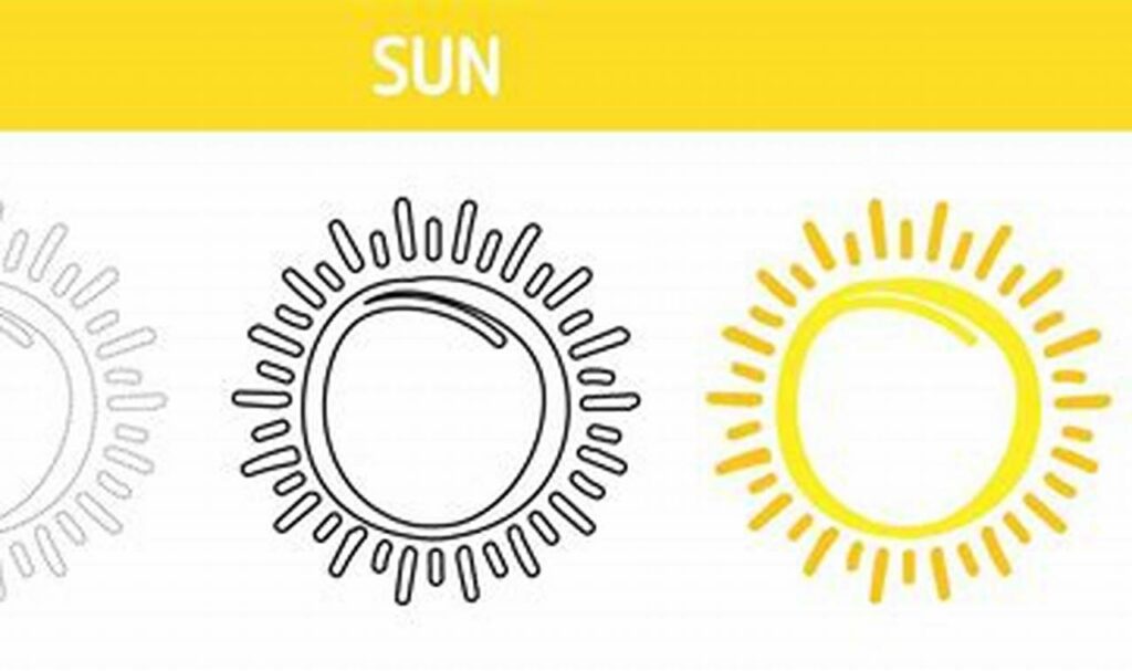 Free Sun Ray Tracing for Young Children: Fun Shapes!