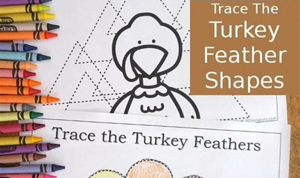 Free Thanksgiving Turkey Feather Tracing Worksheets Fun!