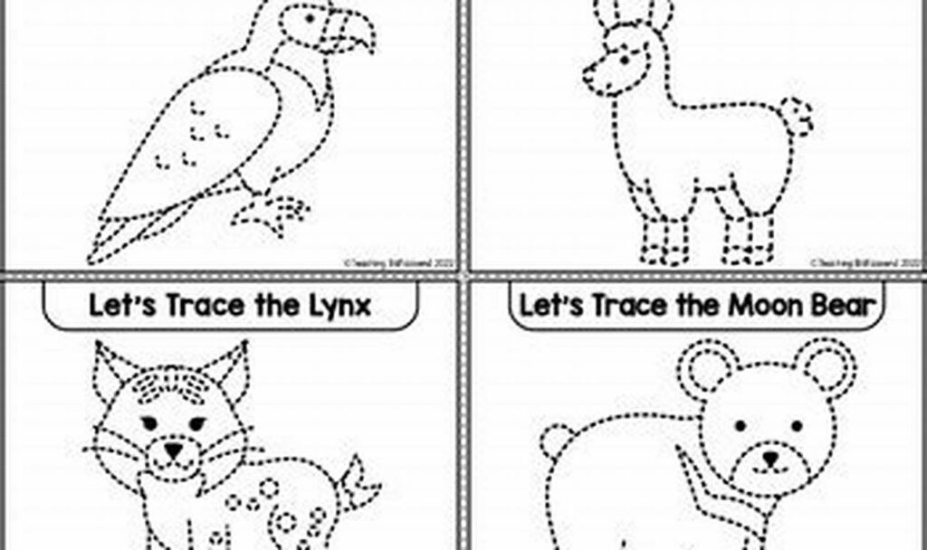 Fun Mountain Animal Tracing for Young Children: Printables!