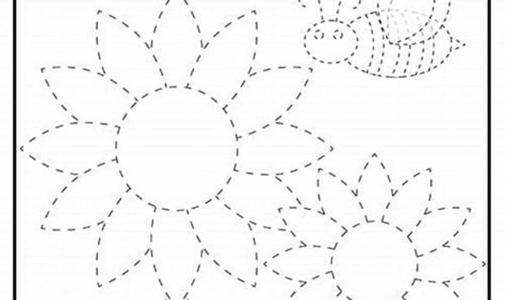 flower garden tracing worksheets for young learners pre-writing