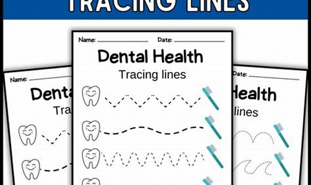 Fun! Dentist Tools Tracing Pages for Kids' Health
