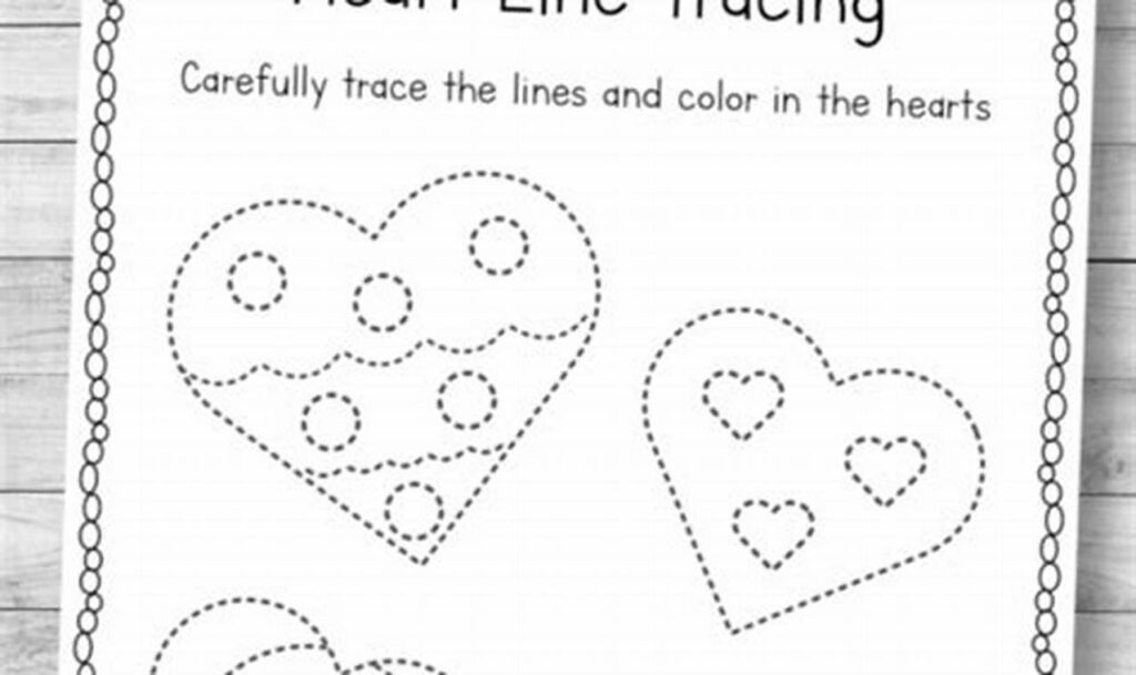 heart locket tracing for toddlers valentine's day