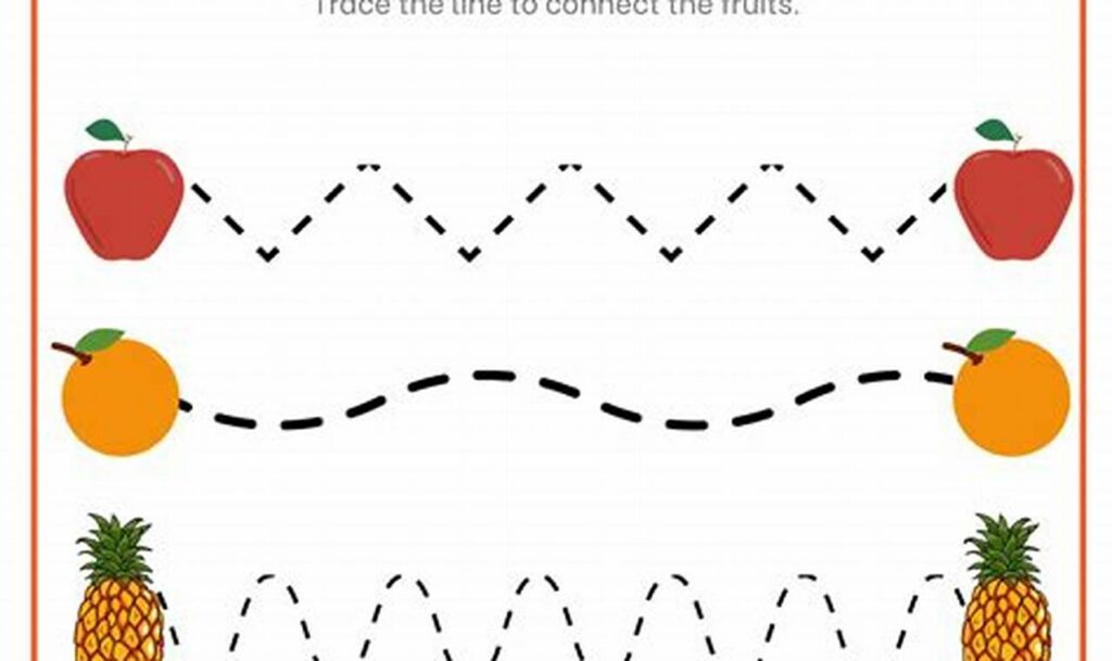 fruit tracing printables for kindergarten healthy