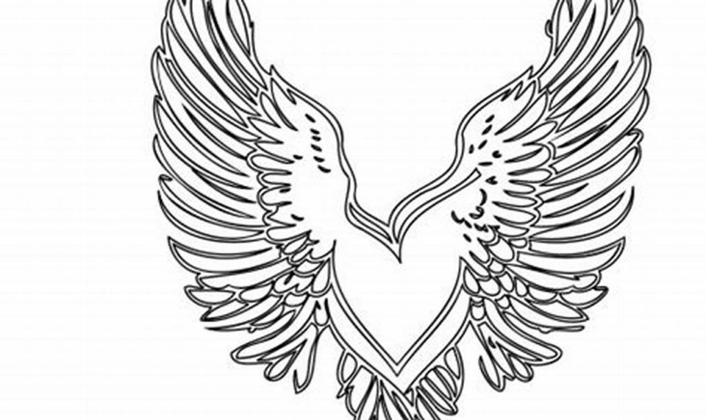 cupid's wings outline tracing for kids love