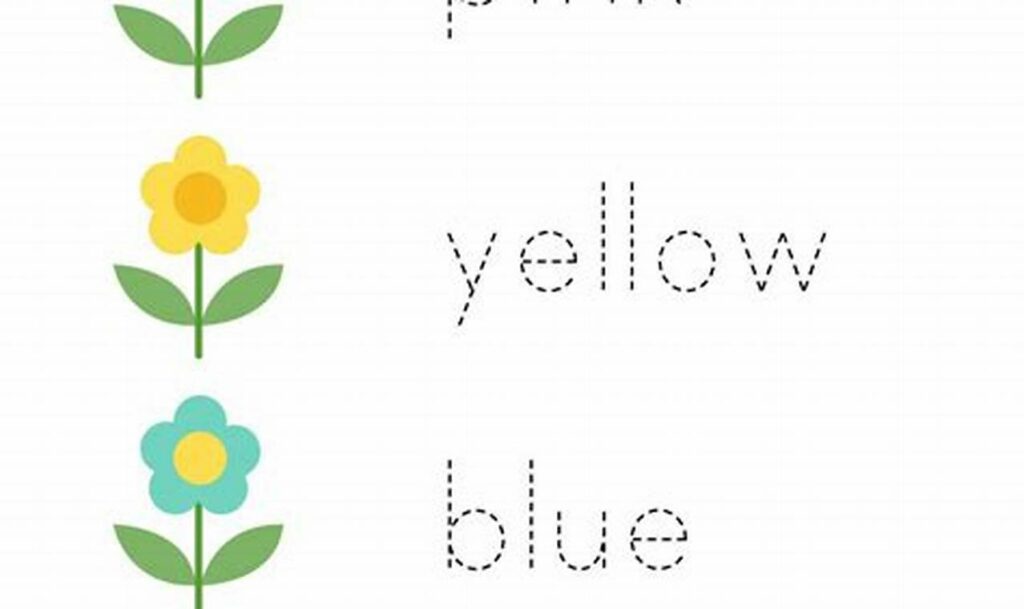 Free Color Word Tracing Worksheets for Toddlers Fun!