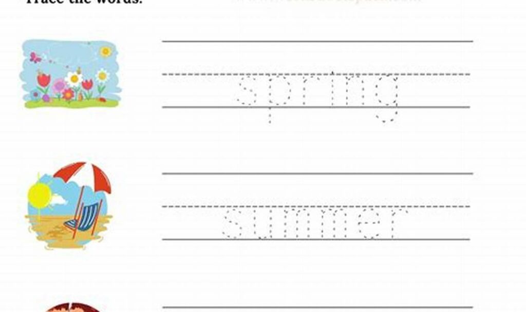 tracing month words for kids