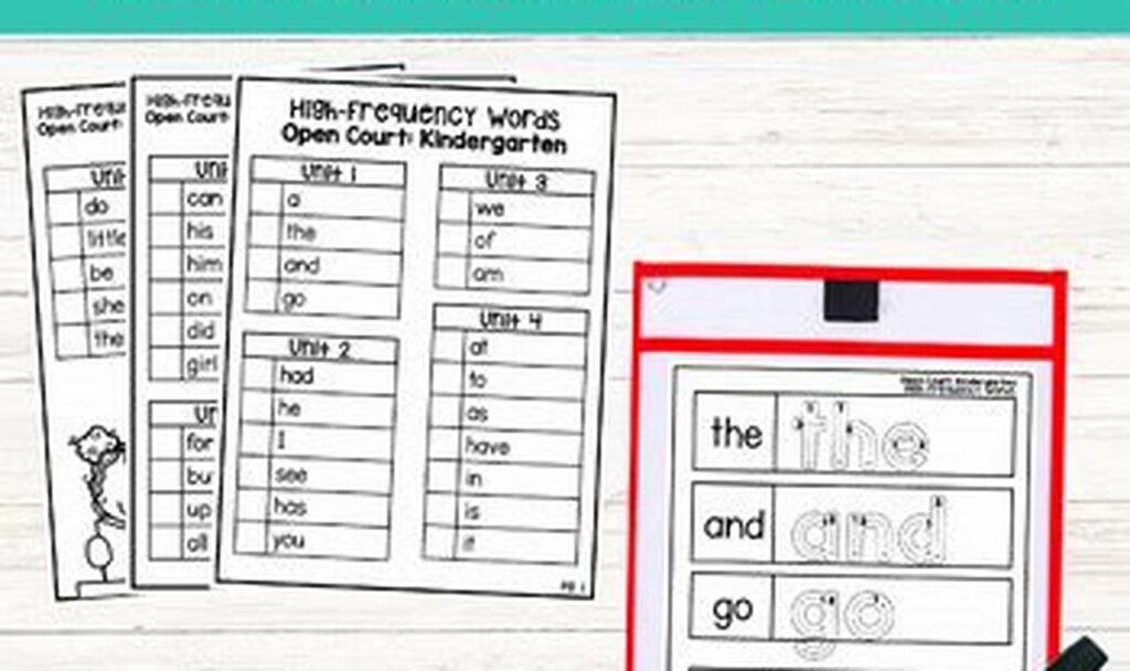 high-frequency word tracing pages for early learners