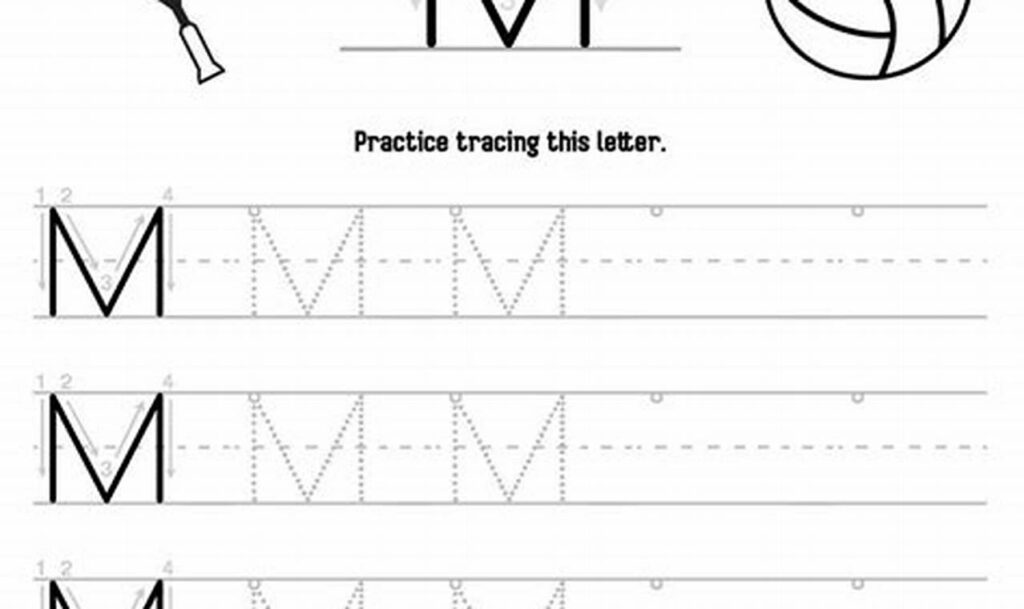 Individual sports tracing letters kindergarten