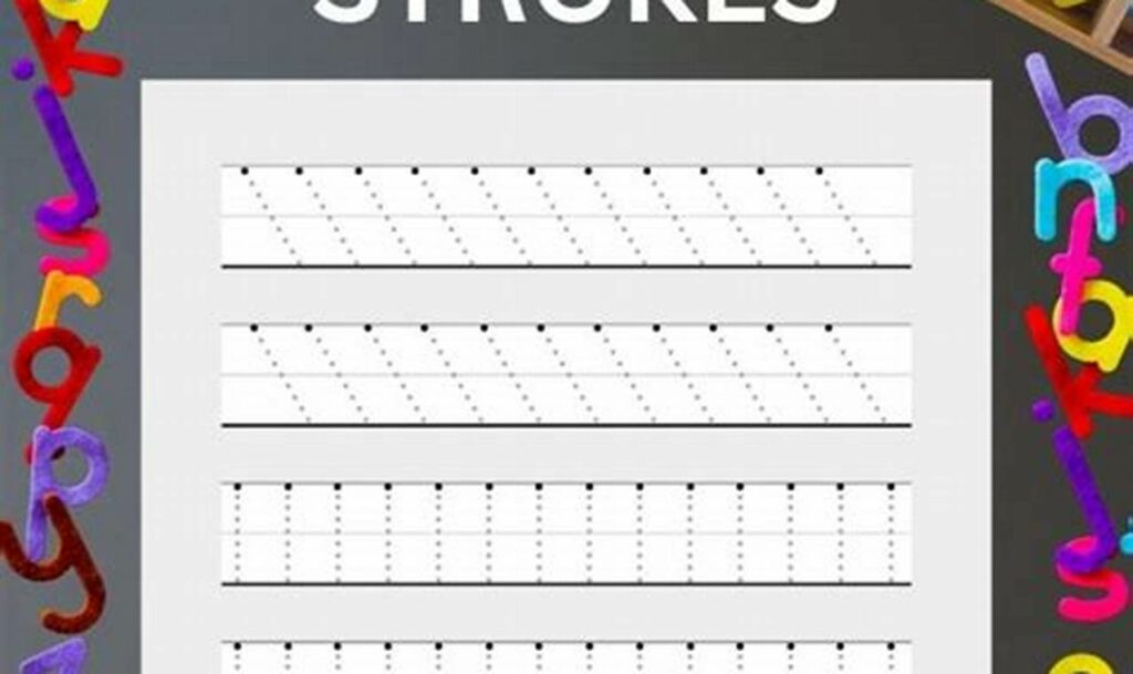 pre writing strokes worksheets free