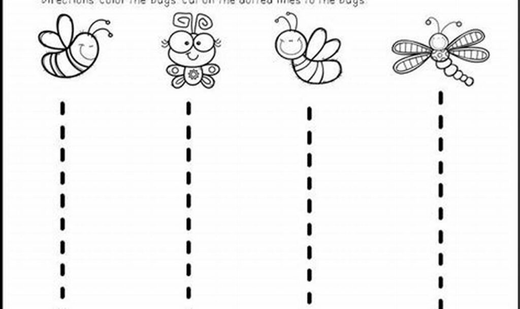 cutting practice worksheets with tracing lines