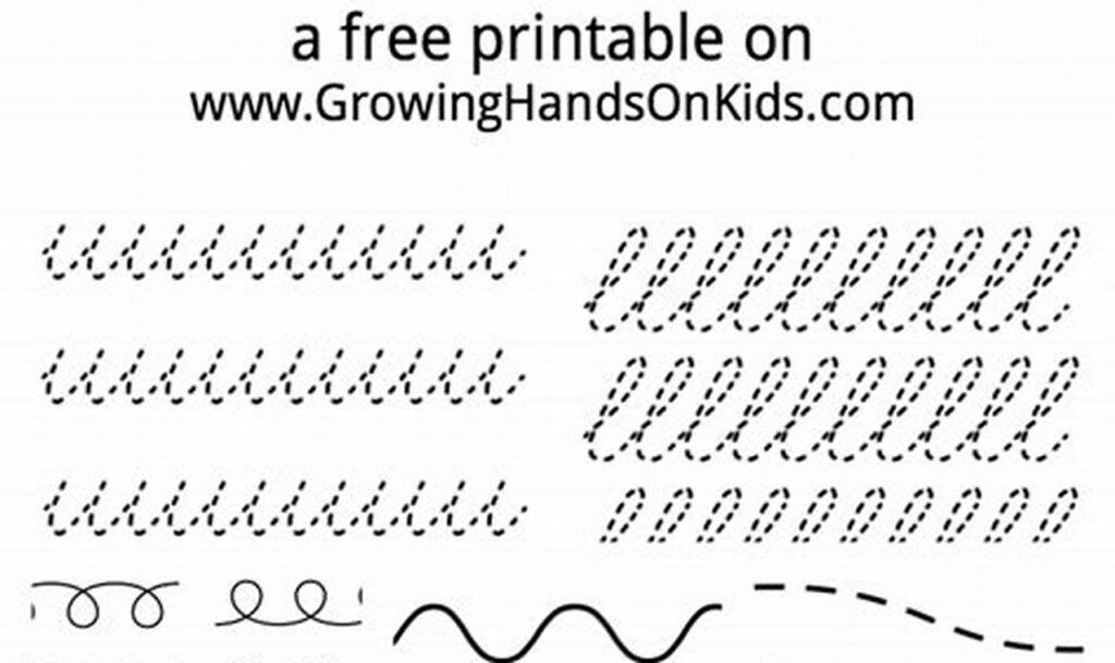basic strokes tracing for handwriting