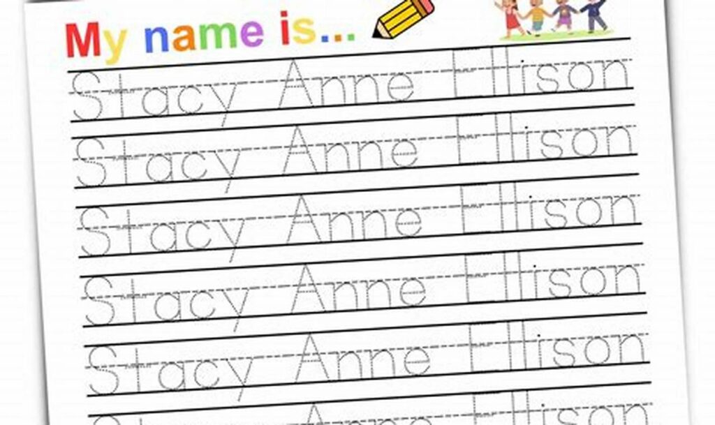 editable name tracing worksheets for kindergarten