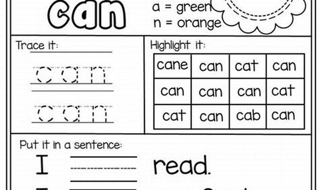 free printable sight word tracing worksheets pdf