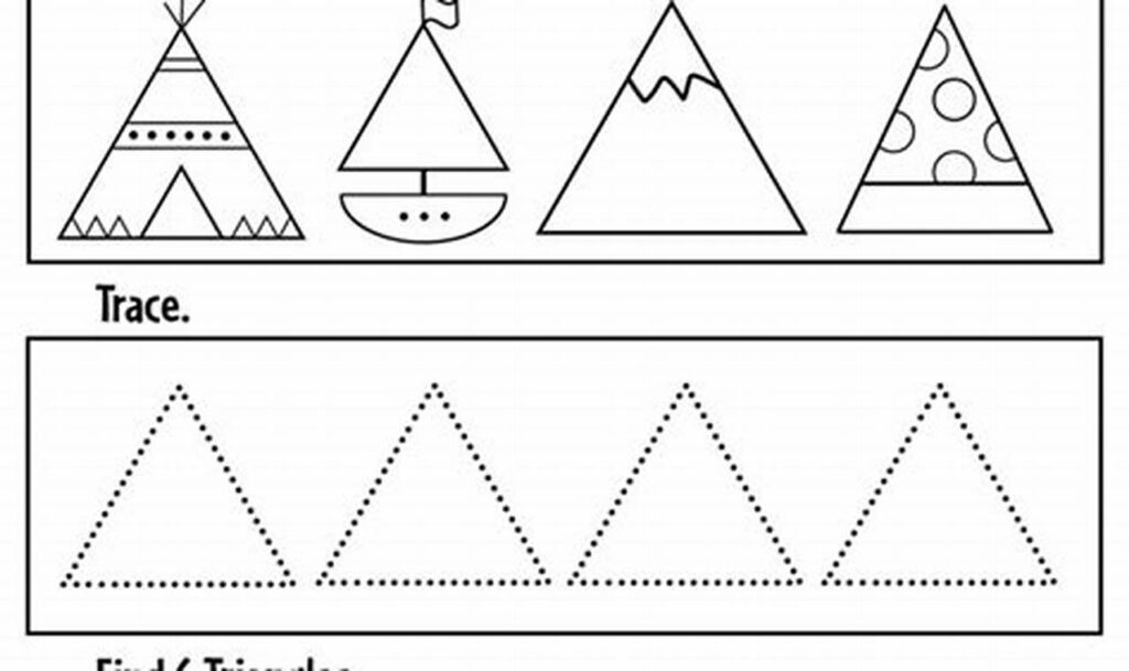 triangle tracing worksheets for 4 year olds