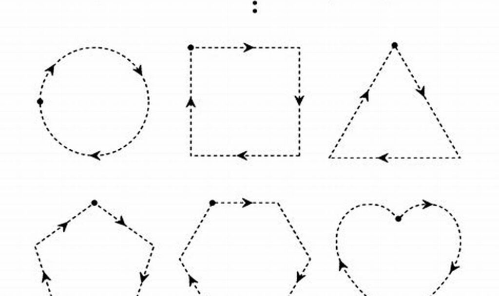 kindergarten shape tracing and coloring pages