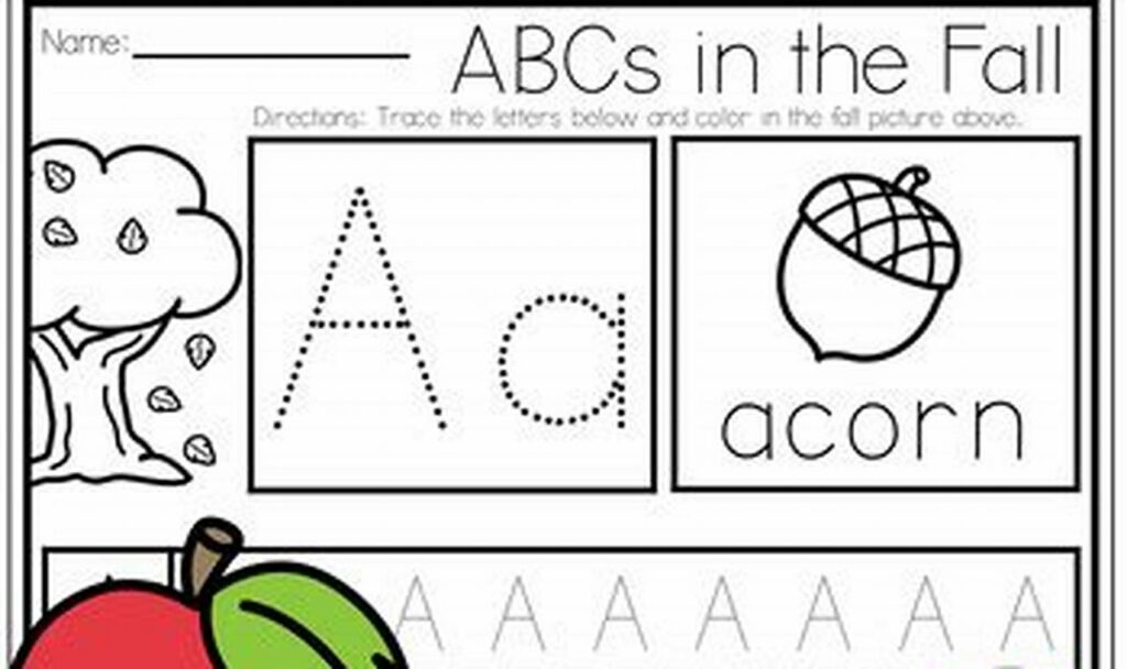 fall themed alphabet tracing activities