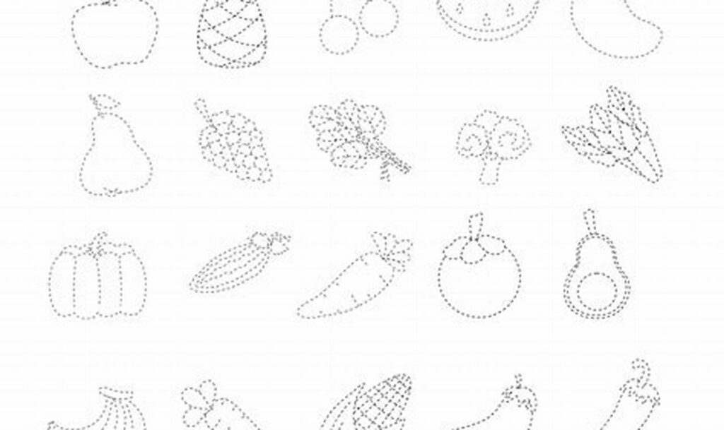 fruit and vegetable tracing printables