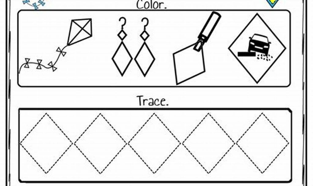 diamond and oval shape tracing printable