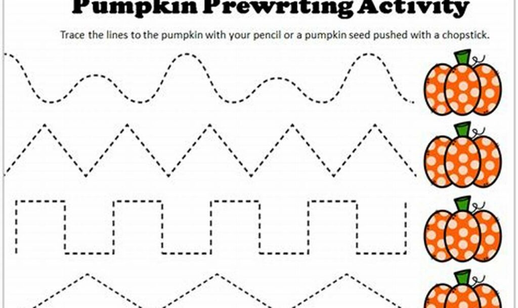 pumpkin tracing worksheet for october