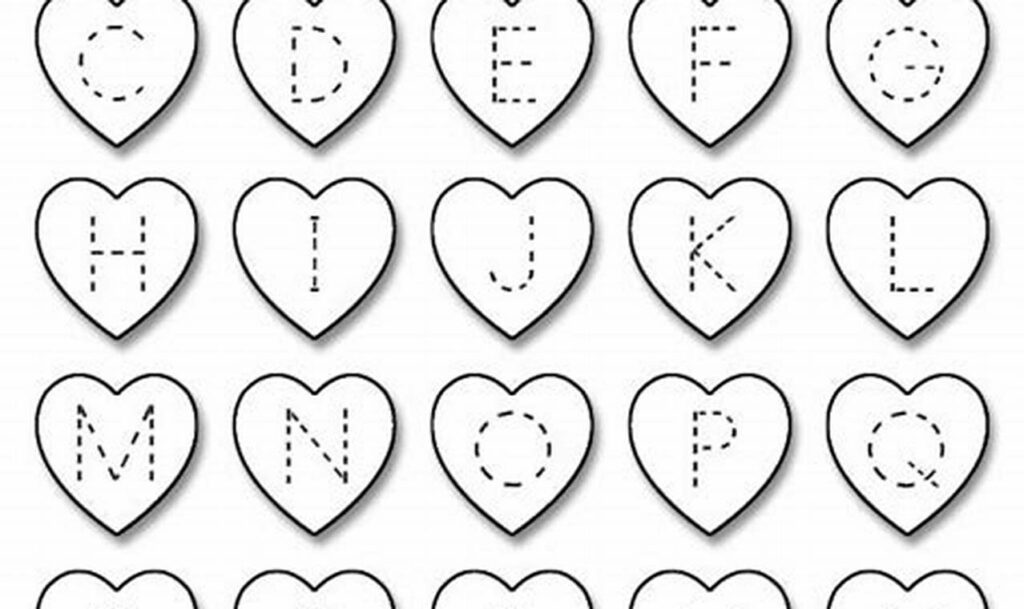 valentine's day letter tracing worksheets