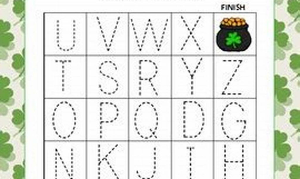 st. patrick's day alphabet tracing activities