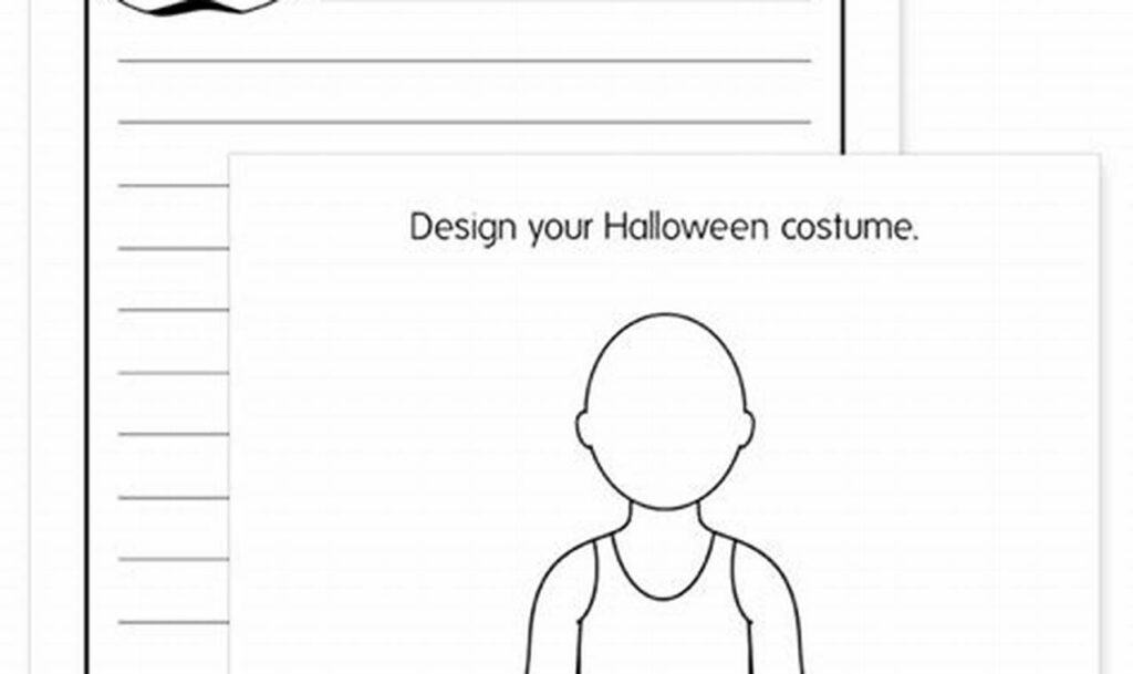 halloween costume tracing worksheets