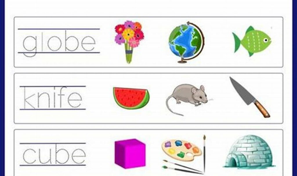 tracing words with silent e