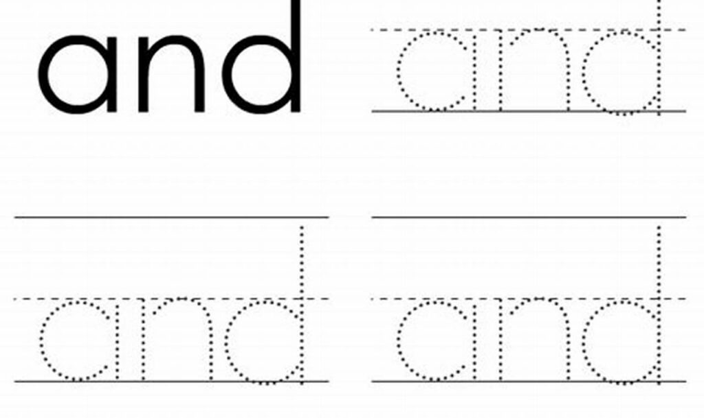 sight word tracing for independent work