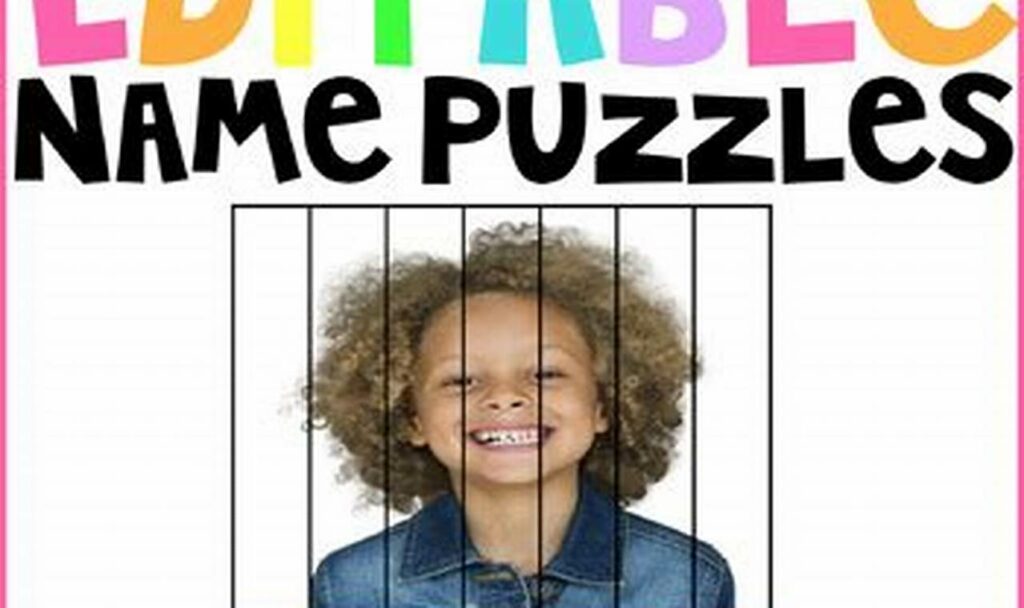 editable name puzzles with tracing