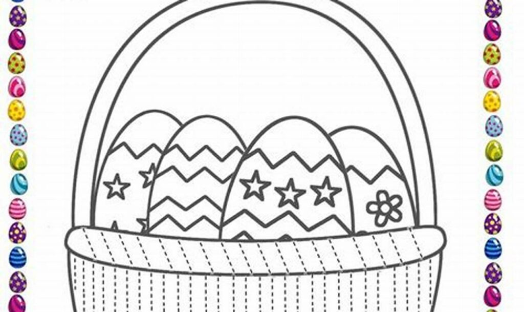 easter basket tracing and coloring