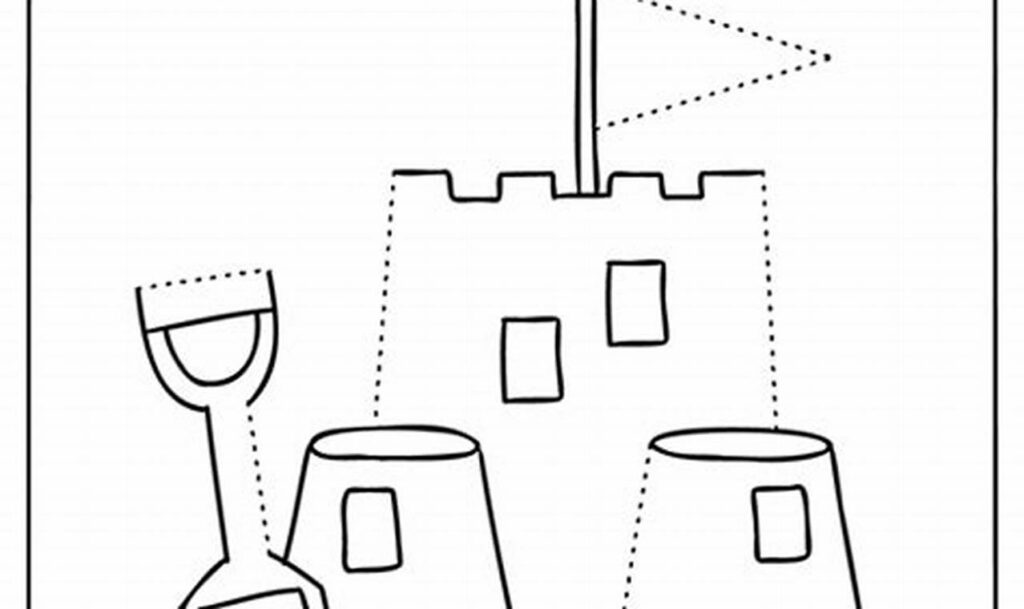 sandcastle tracing worksheet