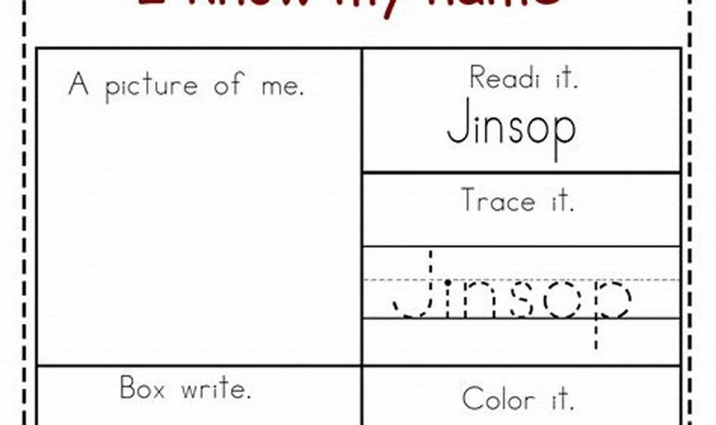 name tracing and all about me worksheet