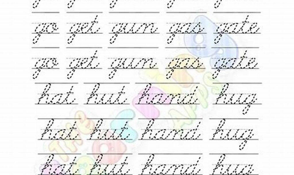Free Cursive Letter Tracing Worksheets for 5 Year Olds - Fun!