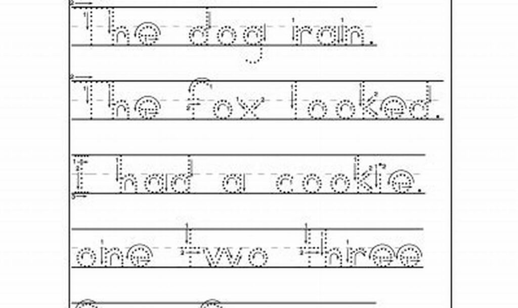 tracing words for kindergarten practice daily