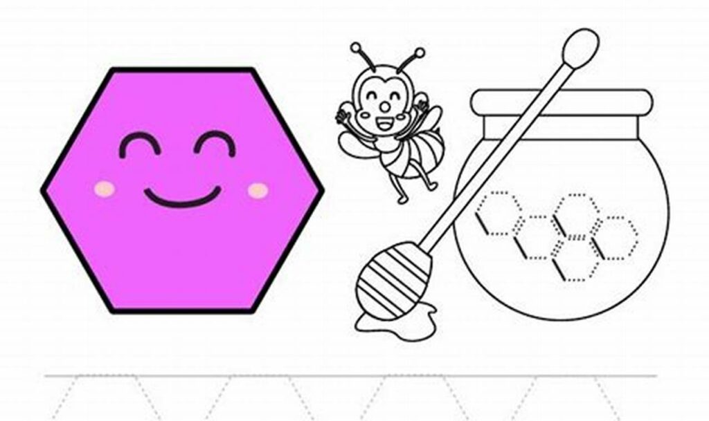 Trace Hexagons: Fun Shape Practice for 3 Year Olds!