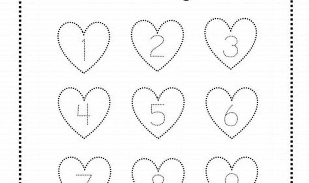 heart tracing printables for Valentine's day