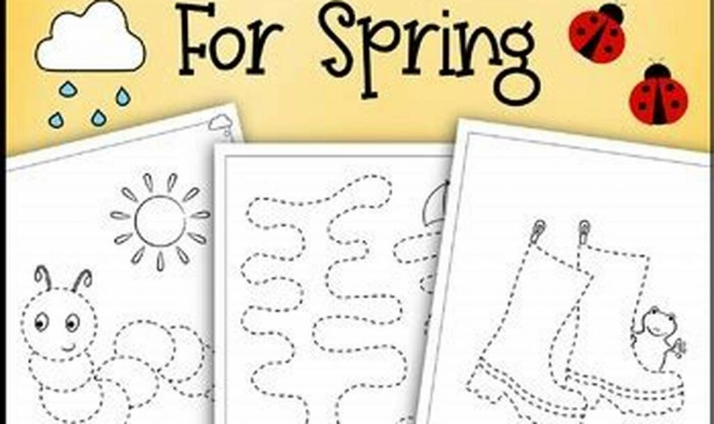 spring tracing pages for fine motor